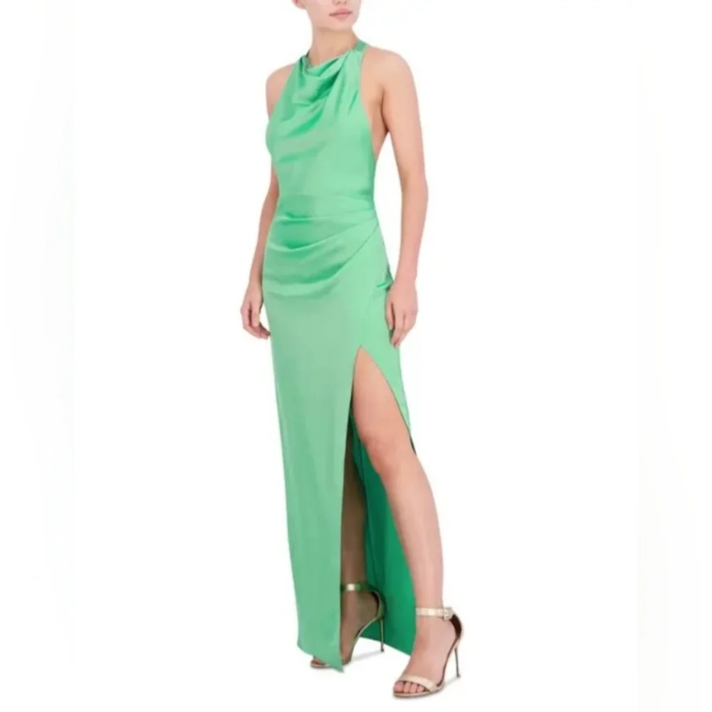 BCBGMAXAZRIA Back Twist Halter Gown Women’s - Picture 4 of 5